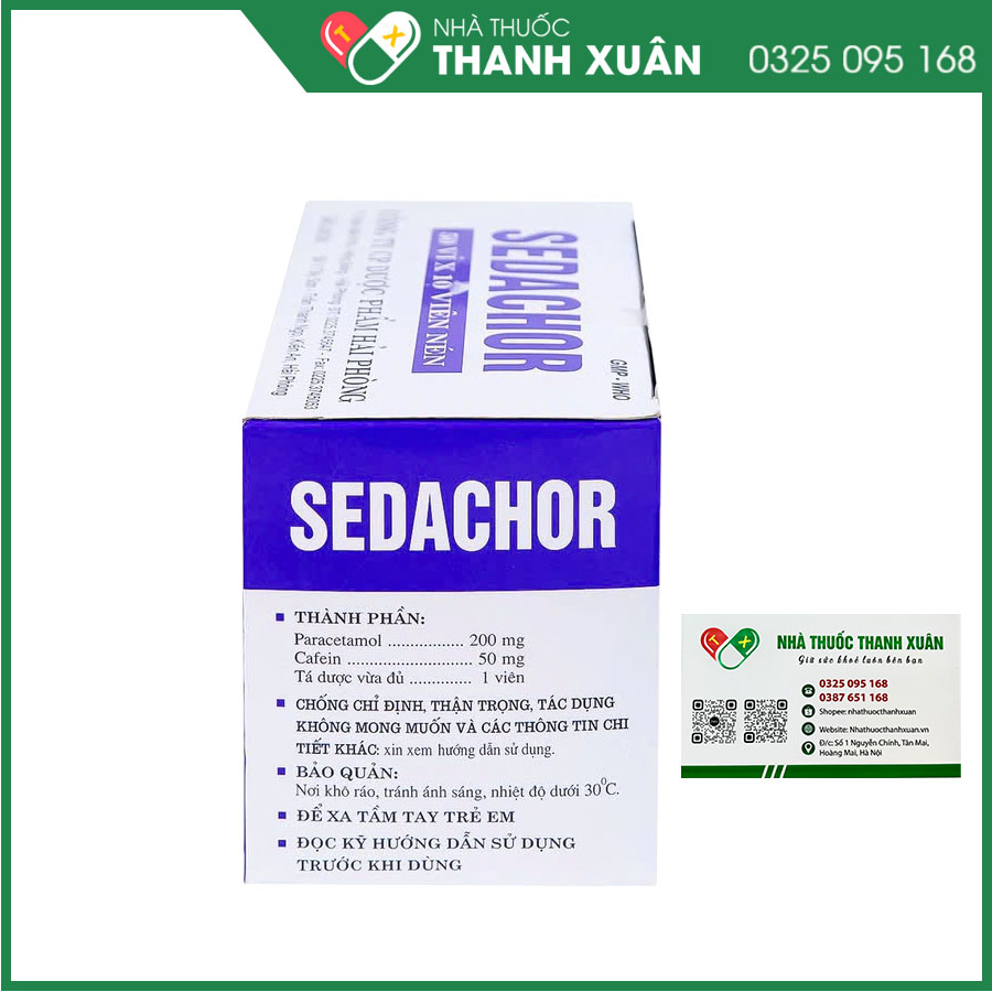 Sedachor giảm đau, hạ sốt